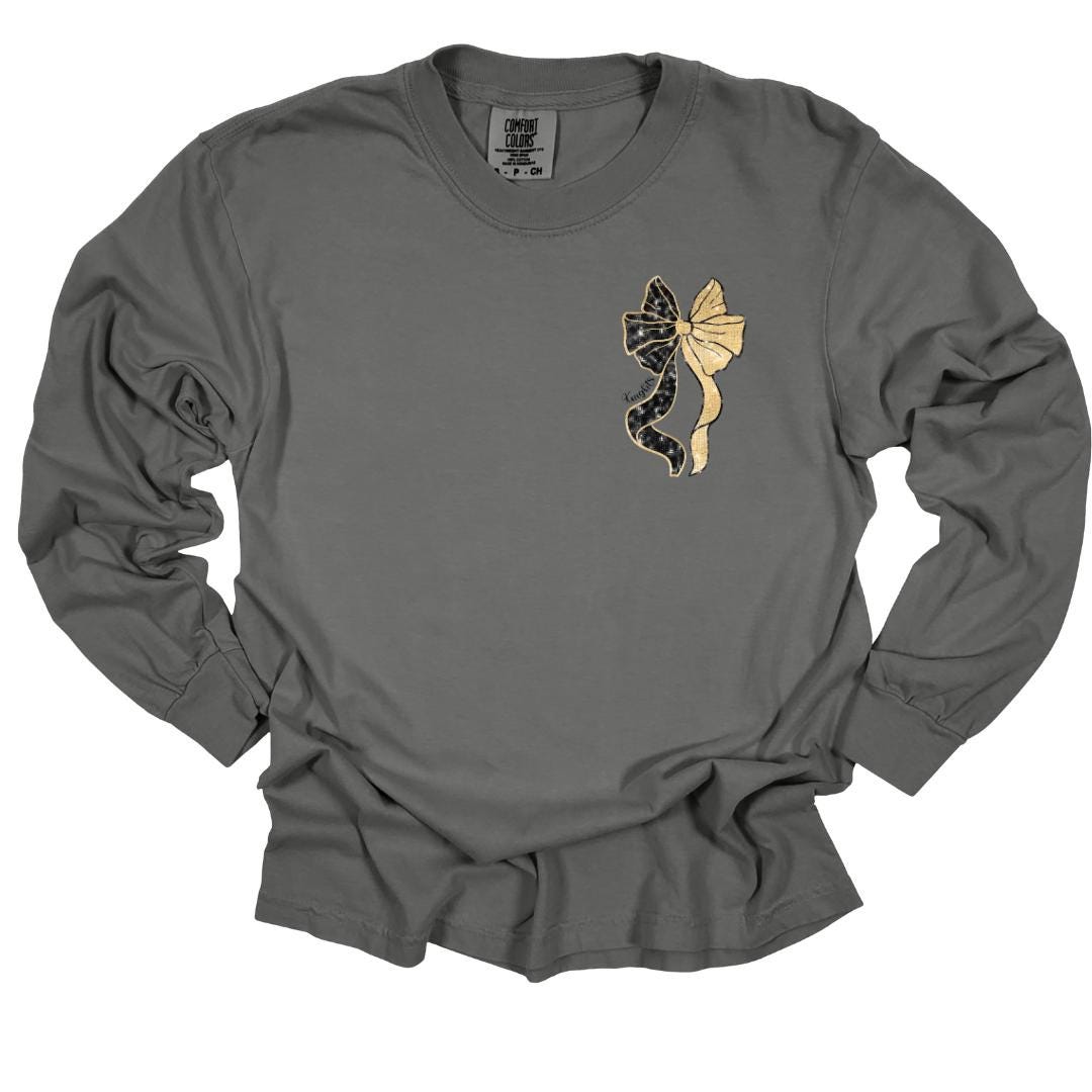 UCF Knights Ribbon Coquette Glitter Shirts GRAY | Game Day-Sports | Central Florida | Coquette| Sweatshirt| Shirt | UCF
