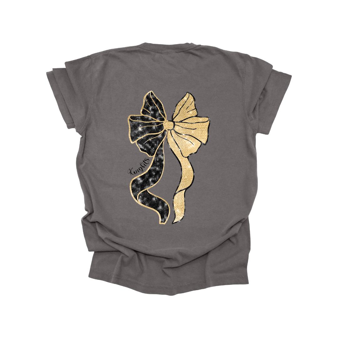 UCF Knights Ribbon Coquette Glitter Shirts GRAY | Game Day-Sports | Central Florida | Coquette| Sweatshirt| Shirt | UCF