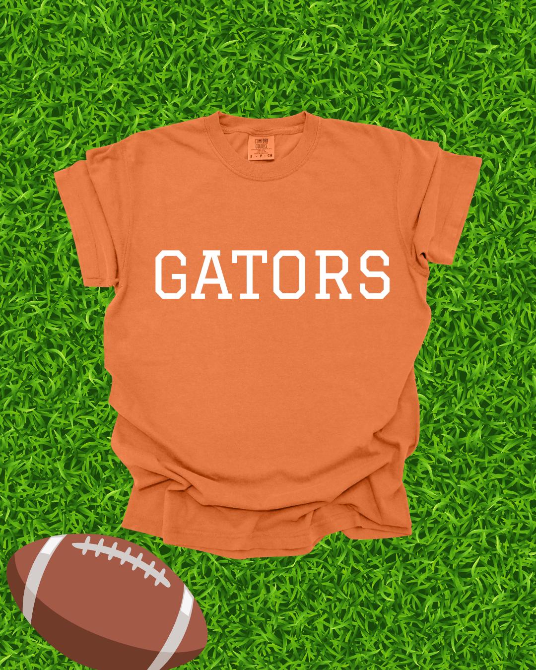 Gators DTF Transfer | UF Collegiate Heat Transfer | Game Day Shirt Design | Full Color Press Ready | Blue, Orange, White Football Print