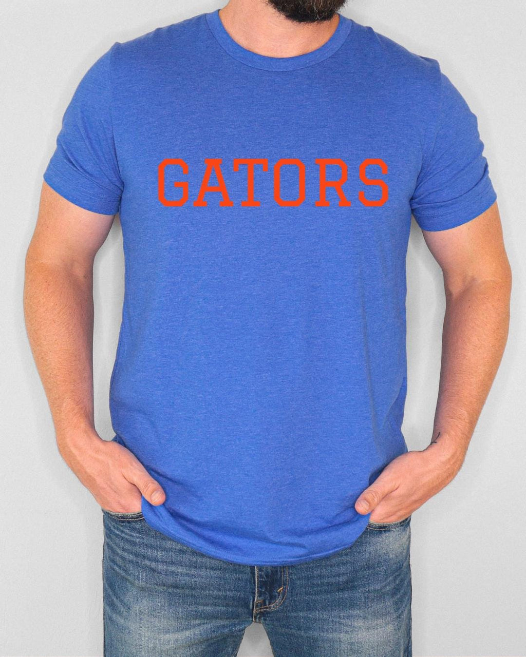 Gators DTF Transfer | UF Collegiate Heat Transfer | Game Day Shirt Design | Full Color Press Ready | Blue, Orange, White Football Print