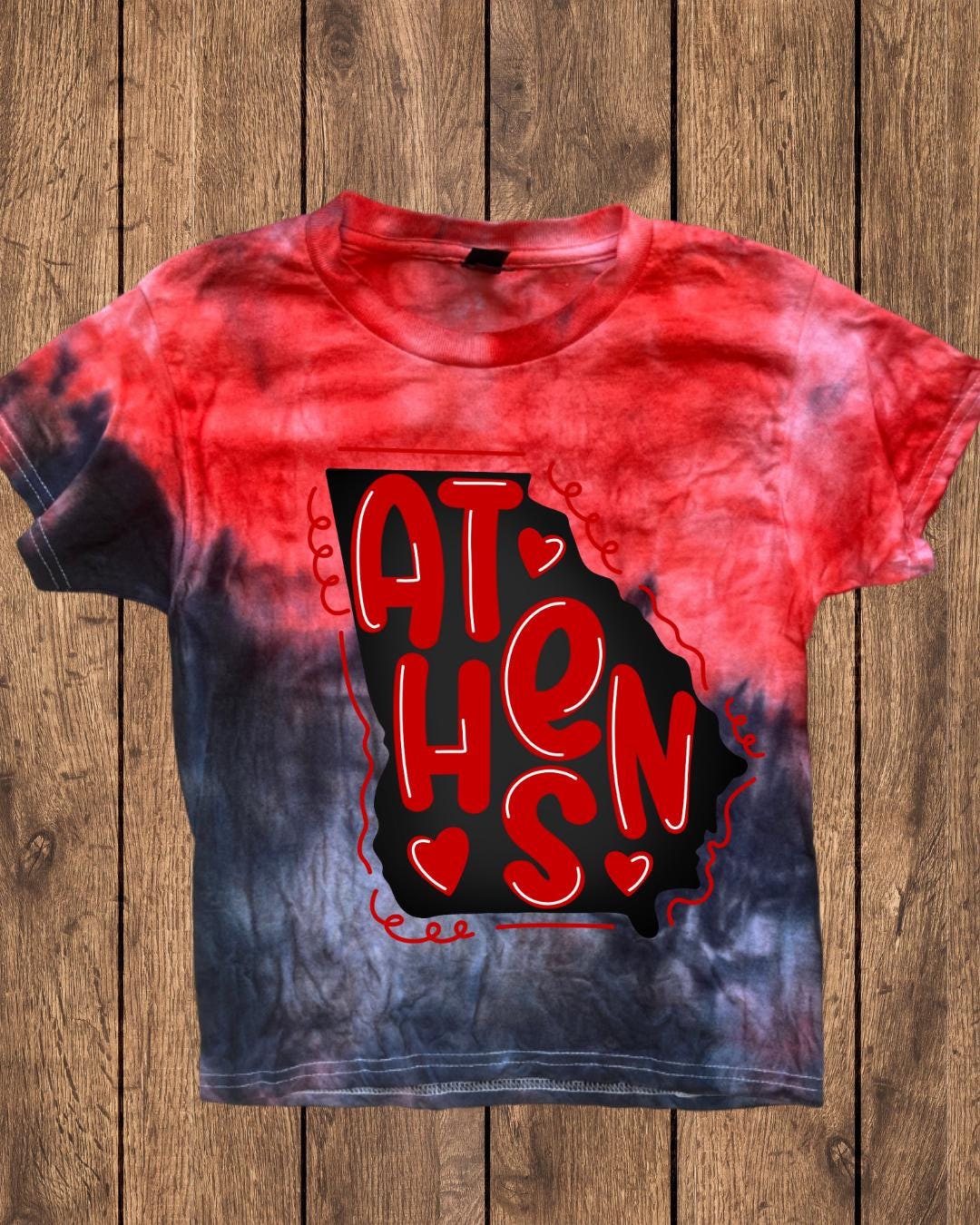 Ice Tie-Dye Dawgs Shirt | 4 Pattern Options | Georgia Game Day Tee | Handmade UGA Fan Gift | Unisex | Cool Tones | Bulldog Pride